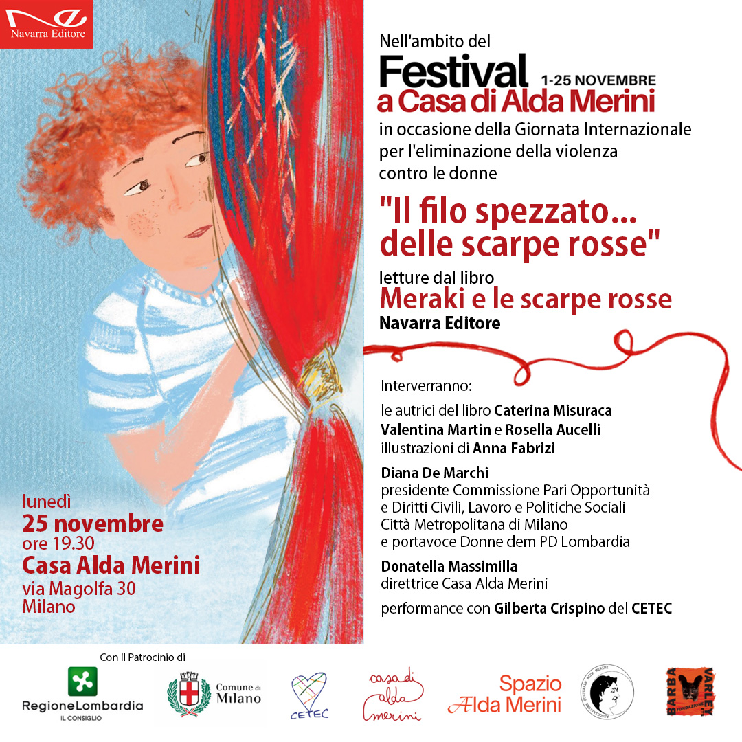 MERAKI E LE SCARPE ROSSE, una fiaba contemporanea illustrata per bambini e bambine per dire NO ALLA VIOLENZA DI GENERE. @ Casa Alda Merini