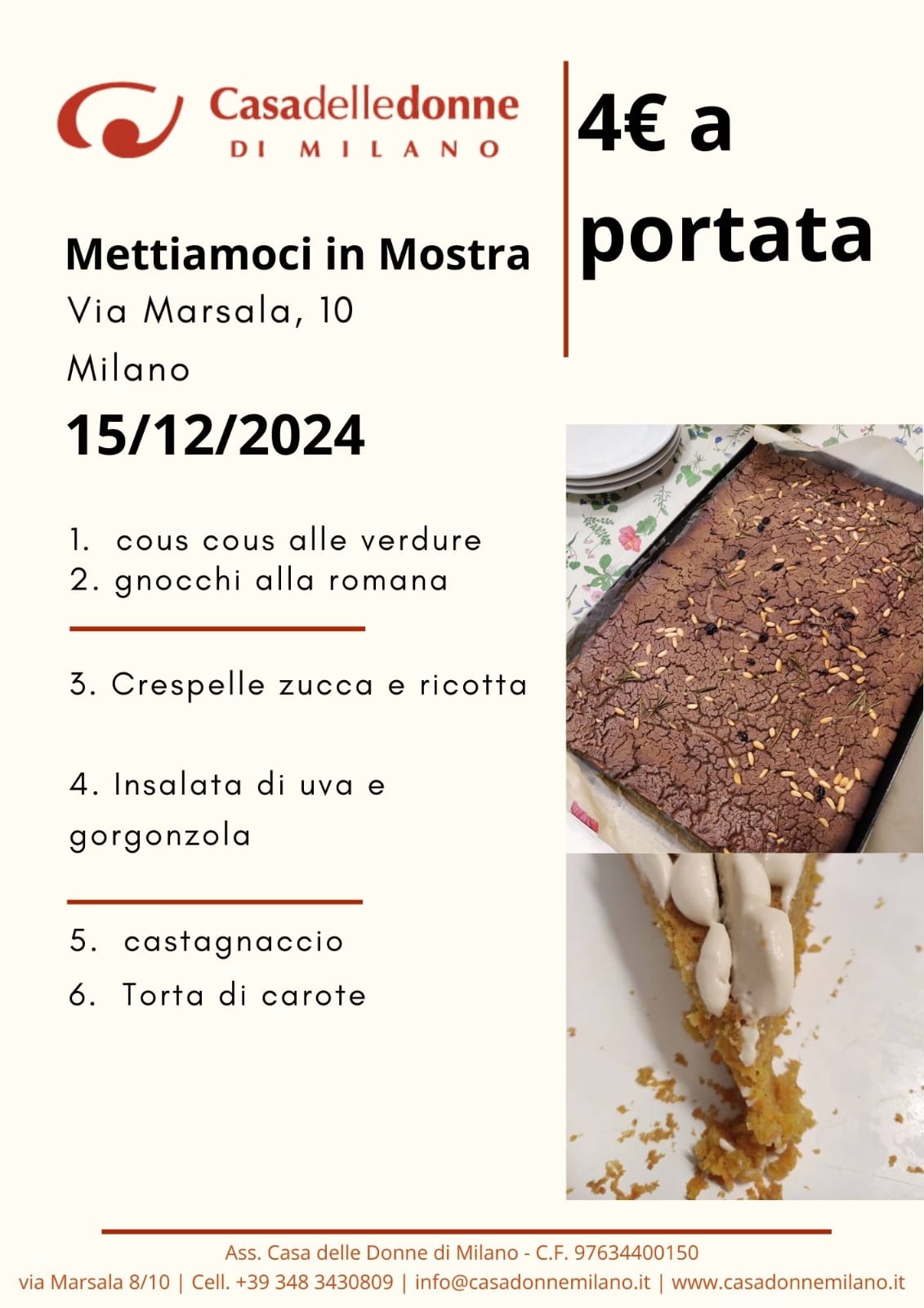 Pranzo alla Casa per Mettiamoci in Mostra @ Casa delle Donne di Milano