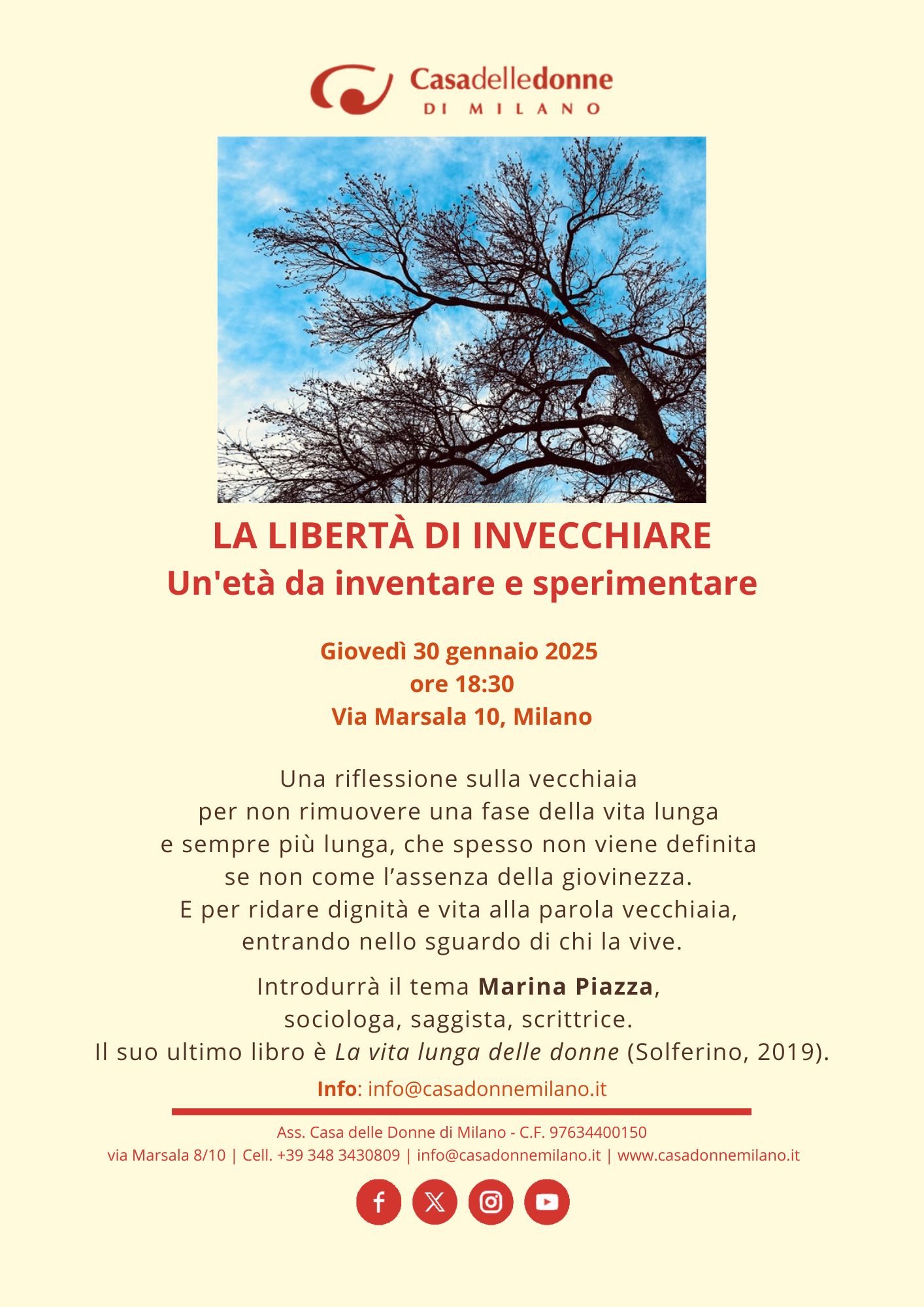 La libertà di invecchiare. Incontro con Marina Piazza. @ Casa delle Donne di Milano