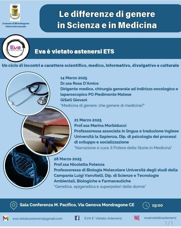 Le differenze di genere in Scienza e in Medicina @ Sala Conferenze M Pacifico